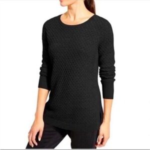NWT Athleta Black Thermal Honeycomb Sweater M